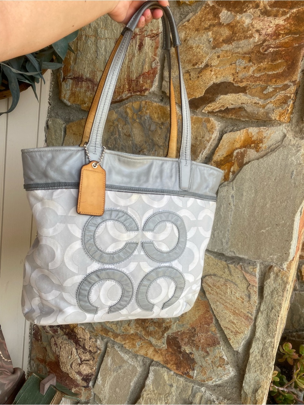 COACH Gray Patterned Tote Bag - Picture 2 of 9
